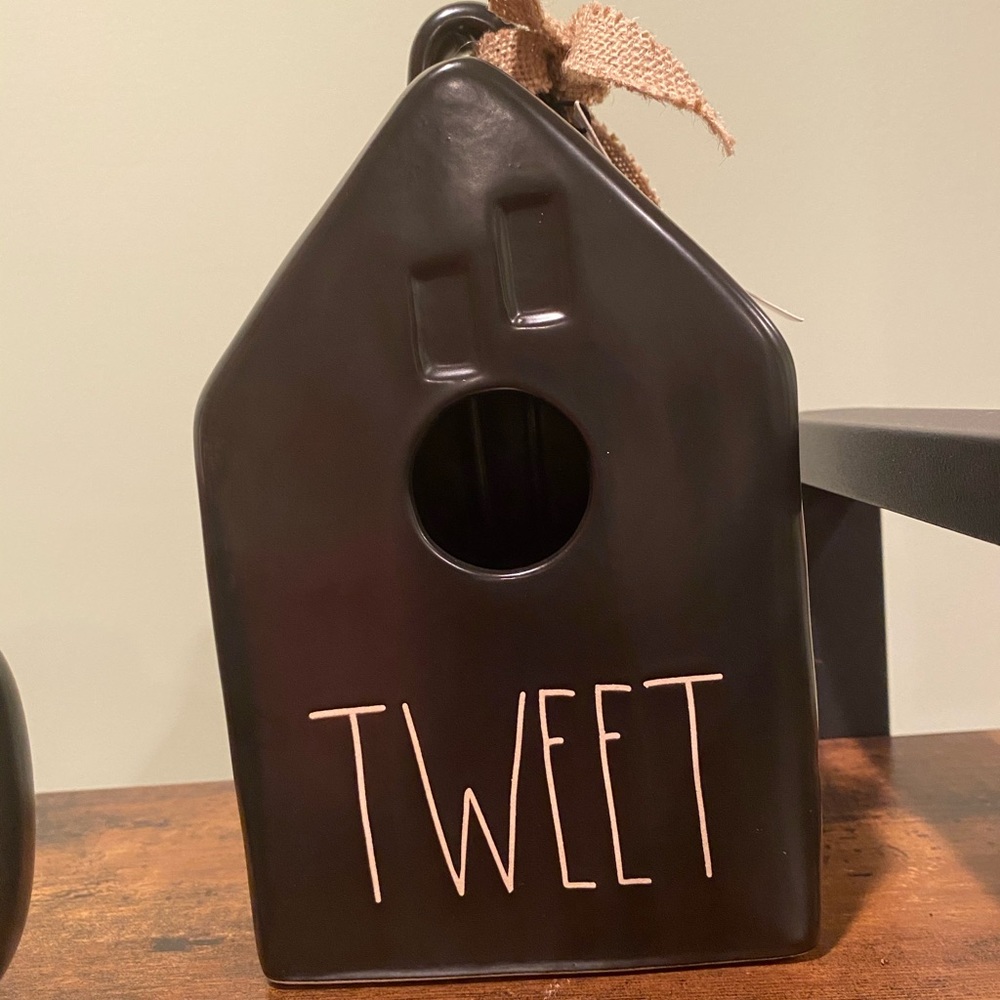 Rae Dunn black Tweet birdhouse